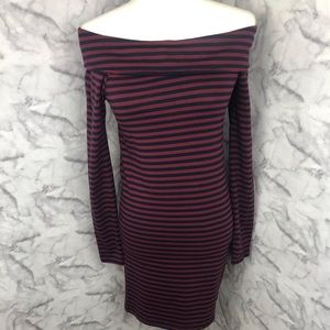 Forever 21 Striped Off Shoulder Dress Size Small